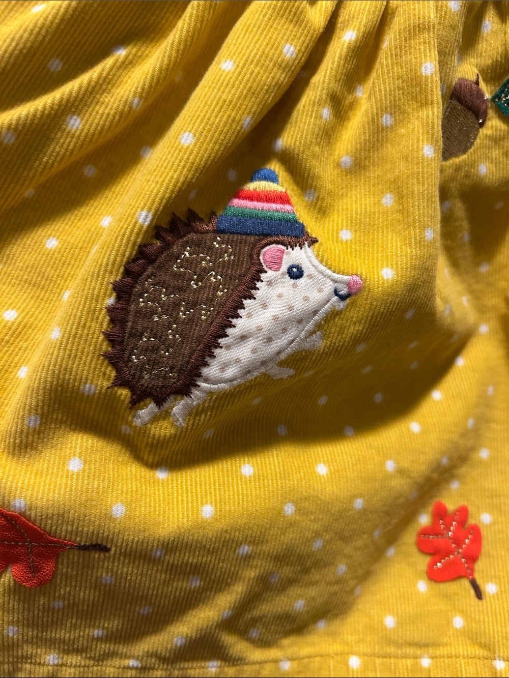 Mini Boden Yellow Fox & Woodland Print Skirt - Picture 6 of 10